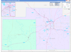 San Angelo Metro Area Wall Map Color Cast Style 2024